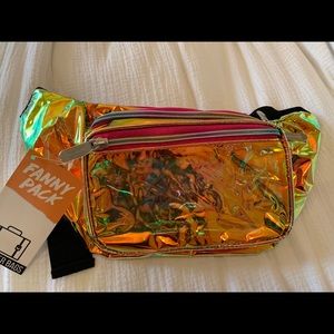 Metallic orange fanny pack